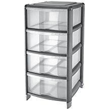 995001 CASSETTIERA IN PLASTICA TONTARELLI BAMBU' 4 CASSETTI Nero