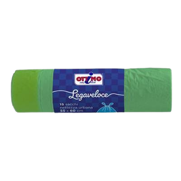8021719142166 15 SACCHI PATTUMIERA LEGAVELOCE VERDI 55*60 35LT