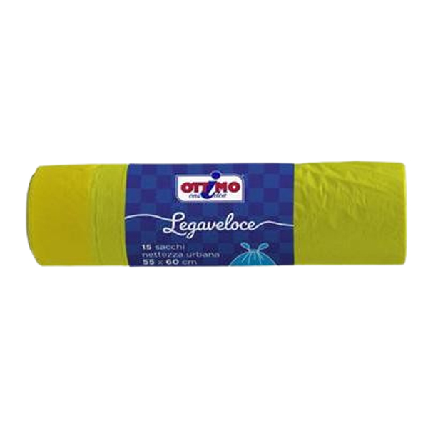 8021719142180 15 SACCHI PATTUMIERA LEGAVELOCE GIALLI 55*60 35LT