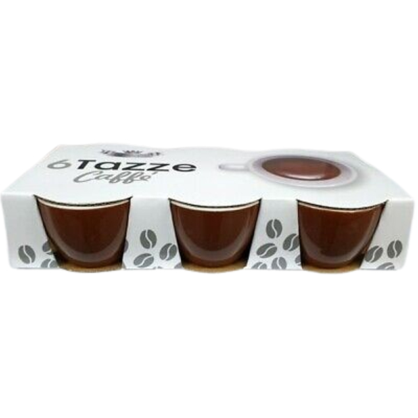 TAZZINE CAFFE' BASSE MARRONE S/PIATTINO 6PZ LETIZIA