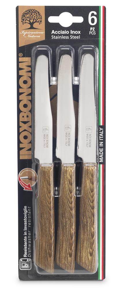575_0003_2 CONF.6 COLTELLI TAVOLA ROVERE "INOXBONOMI"