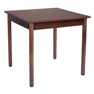 TAVOLO FISSO IN LEGNO GAMBA TONDA 80X80 NOCE