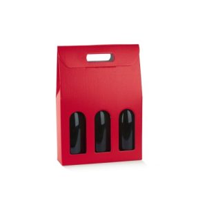PORTABOTTIGLIA FIBRA ROSSO 3 POSTI