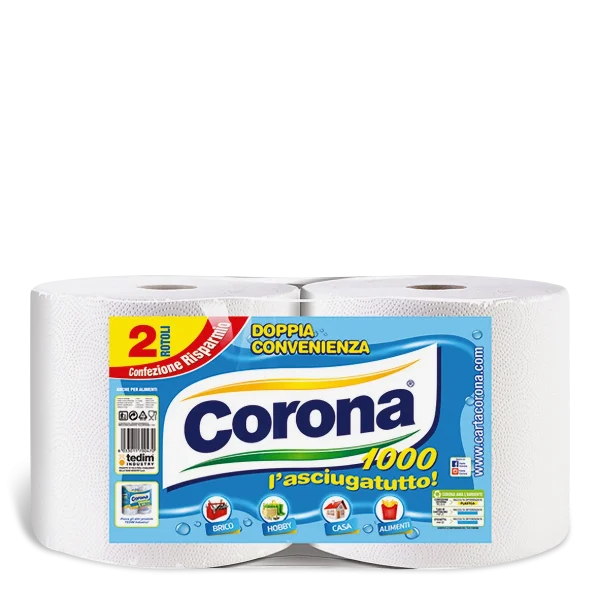 Rotoloni-Asciugatutto-Bobina-1000 COPPIA ASCIUGATUTTO CORONA 1000