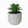 VASO CEMENTO CON  PIANTA D.8,5 H.12