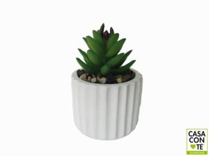 VASO CEMENTO CON PIANTA D.7,5 H.12