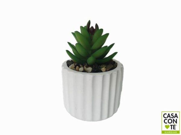 VASO CEMENTO CON PIANTA D.7,5 H.12