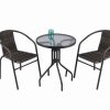 TAVOLO TONDO DM.60 RATTAN CON 2 SEDIE