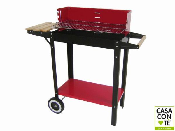BARBECUE RETTANGOLARE C/PIANO + RUOTE 87X27,5X H.82