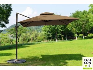 OMBRELLONE A BRACCIO 3X3 CAFFE' PALO ALLUMINIO 53X77