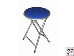 SGABELLO BLU' IMBOTTITO PIEGHEVOLE DM.30X45