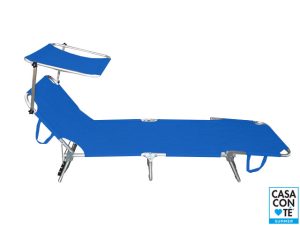 LETTINO MARE BLU' CON PARASOLE 190X58X25