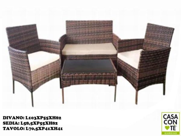 SET DIVANO 4 PZ CON CUSCINI