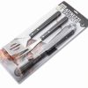 SET 3 ATTREZZI BARBECUE CM.38  *MANICO LEGNO*