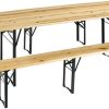 TAVOLO LEGNO 200X70 H.75 + DUE PANCHE 3 GAMBE