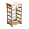 CARRELLO VESUVIO CON CASSETTO NATURALE