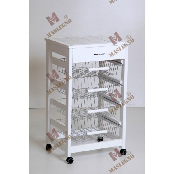 BIANCO CARRELLO VESUVIO CON CASSETTO BIANCO