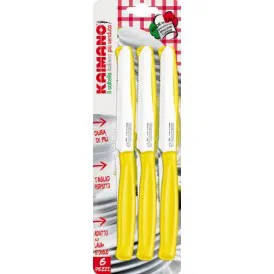 COLTELLI TAVOLA 6PZ GIALLO KAIMANO DINAMIK
