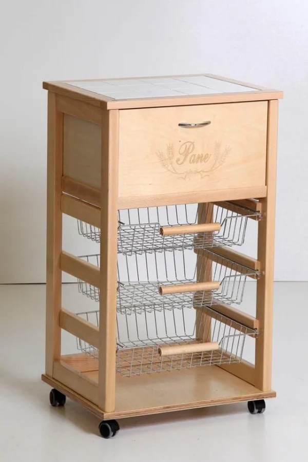 CARRELLO VESUVIO PORTAPANE NATURALE