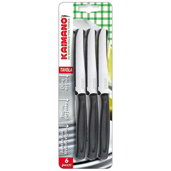 COLTELLO TAVOLA 6PZ NERO KAIMANO DINAMIK