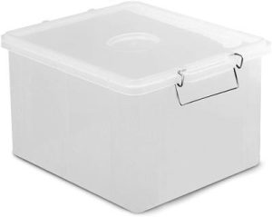 119_0290_1 CASSETTA BOX CON COPERCHIO 35X25X20 TRASPARENTE GIGANPLAST