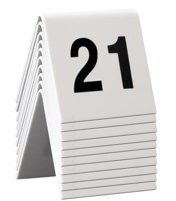 1380_0025_1 CONF.10 NUMERI DA TAVOLO 5X4 BIANCO "DA 21- A 30"