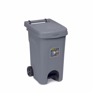 BIDONE URBAN LT.60 GRIGIO CON PEDALE E RUOTE STEFANPLAST