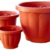 VASO FIORI PLASTICA COLOR TERRACOTTA  LINEA DORICO CM.20