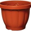 VASO FIORI PLASTICA COLOR TERRACOTTA  LINEA DORICO CM.20