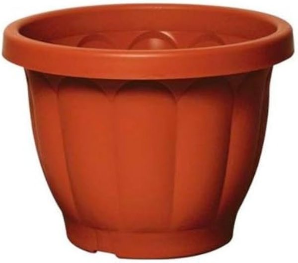 VASO FIORI PLASTICA COLOR TERRACOTTA  LINEA DORICO CM.20