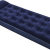 AIRBED BLU' FLOCCATO SINGOLO CON POMPA 185X76X28H