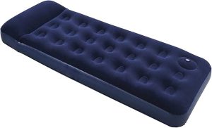AIRBED BLU' FLOCCATO SINGOLO CON POMPA 185X76X28H