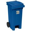 BIDONE CARRELLATO LT.120 BLU' CON PEDALE E RUOTE STEFANPLAST