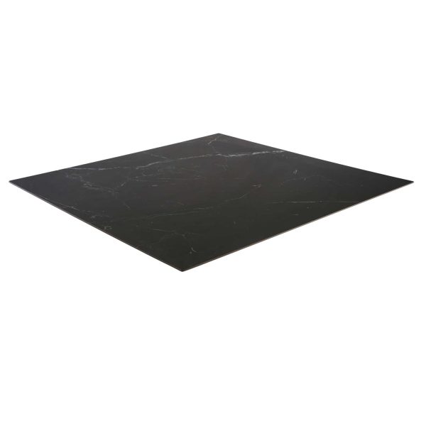 702030 TOP TAVOLO PIETRA SINTERIZZATA NERO OPACO QUADRO CM.80X80X0,6