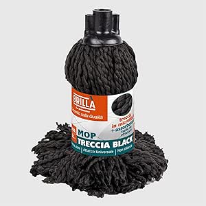 RICAMBIO MOP TRECCIA BLACK MICROFIBRA GR.150 CM.30