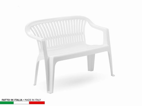 PANCHINA MONOBLOCCO DIVA BIANCA 114X55X82 IMPILABILE