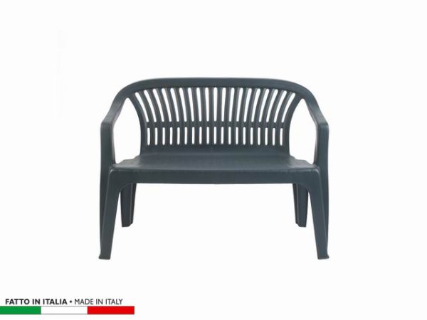 969135 PANCHINA MONOBLOCCO DIVA VERDE 114X55X82 IMPILABILE