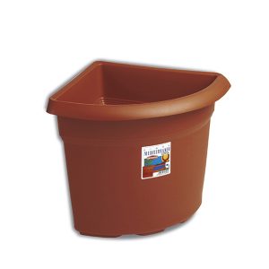 VASO ANGOLARE CM.45 MEDITERRANEO CON SOTTOCASSETTA TERRACOTTA