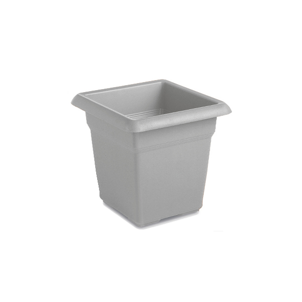 VASO QUADRO  CM.45 MEDITERRANEO CON SOTTOCASSETTA STONE GREY