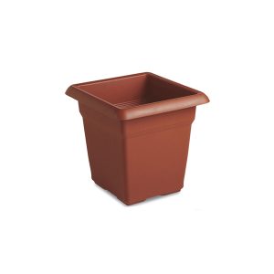 VASO QUADRO  CM.45 MEDITERRANEO CON SOTTOCASSETTA TERRACOTTA
