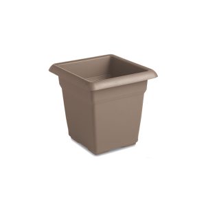 VASO QUADRO  CM.45 MEDITERRANEO CON SOTTOCASSETTA TORTORA