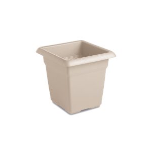 VASO QUADRO  CM.45 MEDITERRANEO CON SOTTOCASSETTA BIANCO TRAVERTINO