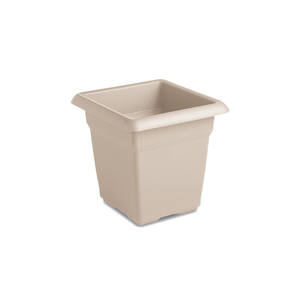 VASO QUADRO  CM.45 MEDITERRANEO CON SOTTOCASSETTA BIANCO TRAVERTINO