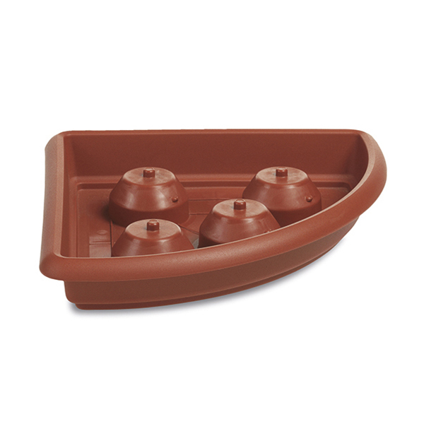 VASO ANGOLARE CM.45 MEDITERRANEO CON SOTTOCASSETTA TERRACOTTA