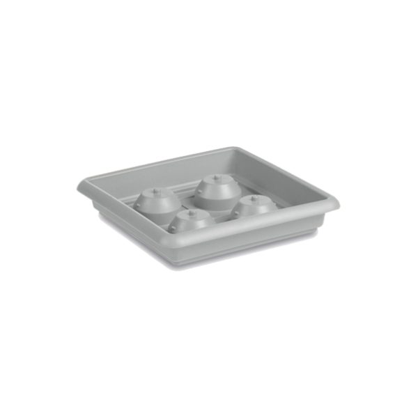 VASO QUADRO  CM.45 MEDITERRANEO CON SOTTOCASSETTA STONE GREY
