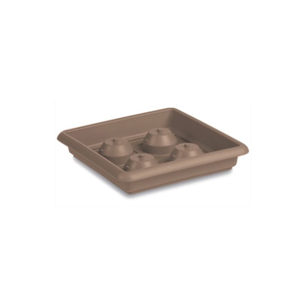 VASO QUADRO  CM.45 MEDITERRANEO CON SOTTOCASSETTA TORTORA
