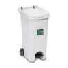 BIDONE URBAN LT.80 BIANCO CON PEDALE E RUOTE STEFANPLAST