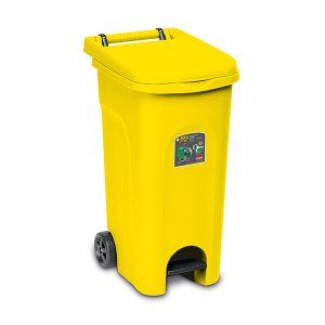 BIDONE URBAN LT.80 GIALLO CON PEDALE E RUOTE STEFANPLAST