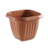 VASO QUADRO  CM.40 VENEZIA CON SOTTOCASSETTA COLOR TERRACOTTA