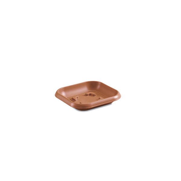 VASO QUADRO  CM.40 VENEZIA CON SOTTOCASSETTA COLOR TERRACOTTA